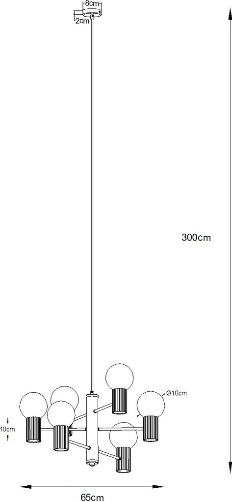 Luster Halo, 6x biele sklenené tienidlo, p