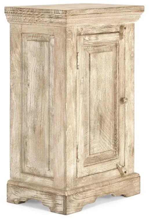 furniture-nabytek.cz - Masivní koupelnová spodní skříňka Patina z mangového dřeva, lakovaná, přírodní barva – 48×33×80 cm