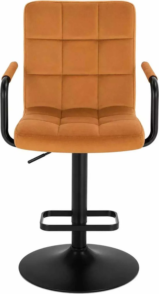 LuxuryForm DESIGN Barová stolička VERONA BLACK VELUR na čiernom tanieri - medová