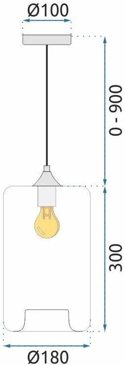 Toolight - Závesné svietidlo APP310-1CP, čierna, OSW-00342