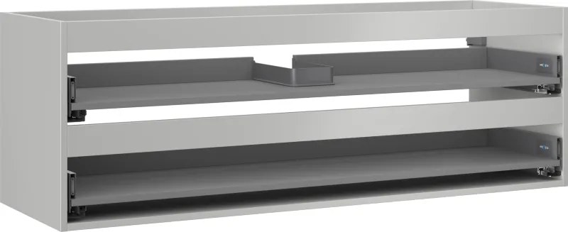 Mexen Box-A, závesná skrinka 140 cm, 2 zásuvky, matná sivá, 91AX0-1400-470-2-62
