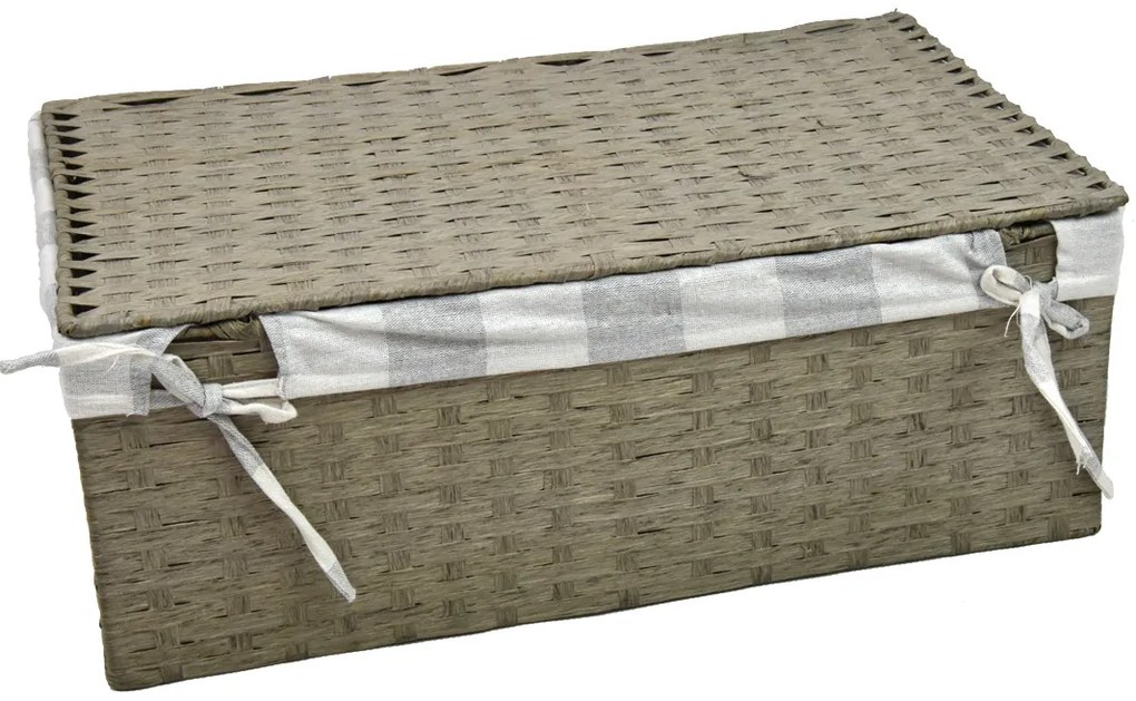 Úložný box s vekom sivý Rozmery (cm): 53x33, v. 19