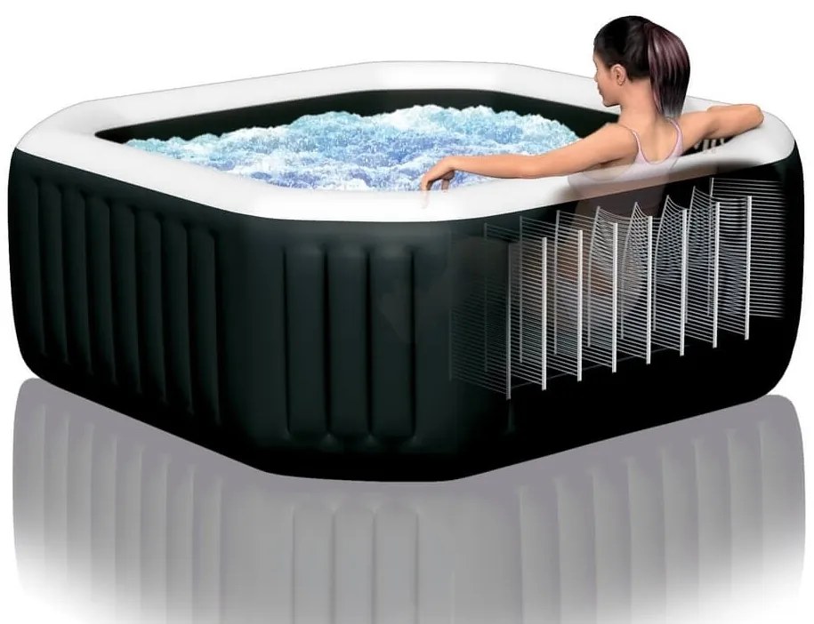 Intex | Vírivý bazén Pure Spa - Jet & Bubble Deluxe HWS 6 + Solárna sprcha UNO 35 l hliníková s LED svetlom | 19900163