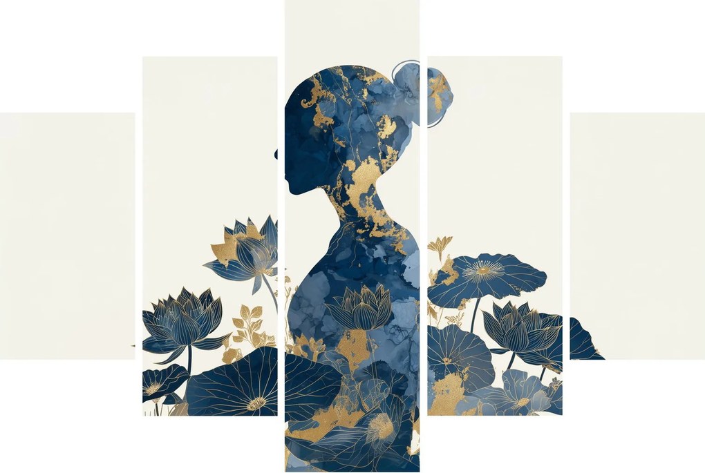 Obraz - Mramorový profil ženy (150x105 cm)