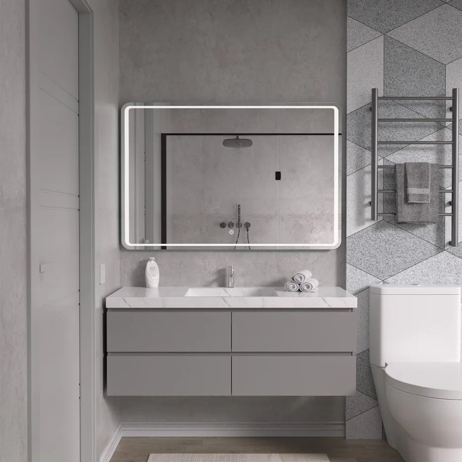 Erga Mia, LED zrkadlo 120x80cm, 3105 lm, 6500K, predné/zadné osvetlenie, ERG-V01-117-1280-00