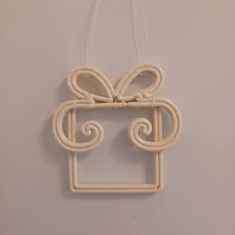 DECOLED Vánoční dárek, 30 cm, bílá