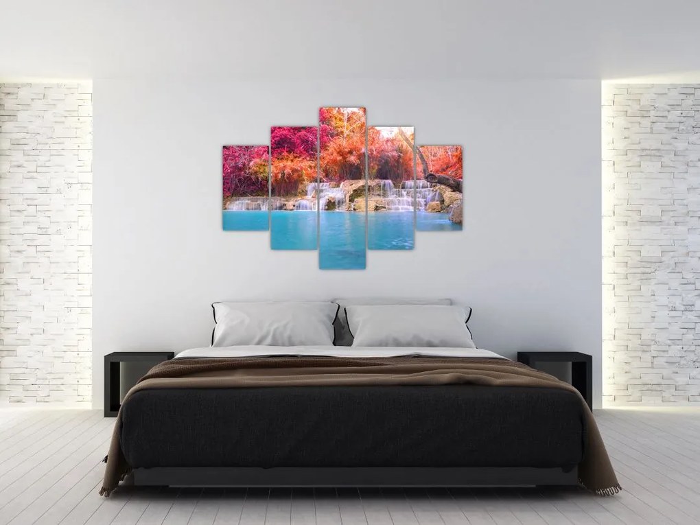 Obraz tyrkysovej lagúny, Laos, Tat Kuang Si (150x105 cm)