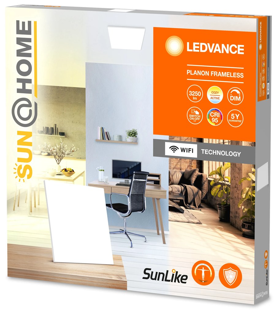LEDVANCE Stropný smart LED panel SUN@HOME, 35W, 3250lm, 600x600mm, hranaté, biela