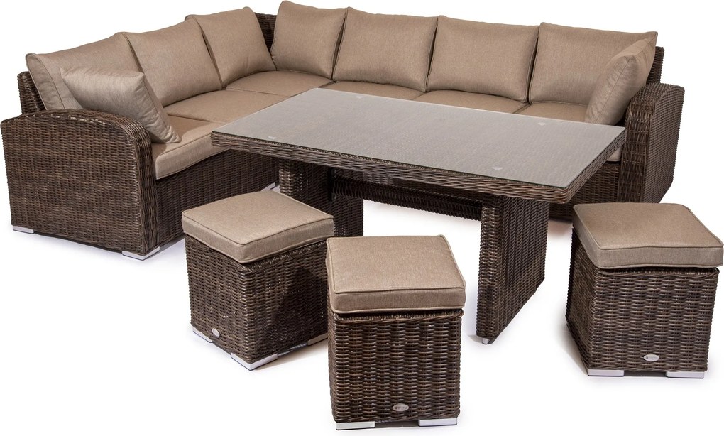 Záhradný rohový nábytok BELMONT ľavý roh hnedočierny