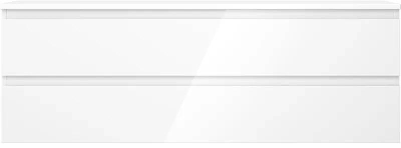 Mexen Orio, kúpeľňová skrinka 140 cm s hornou doskou, 2 zásuvky, biela lesklá, 91A10-14047-2-BFFC00