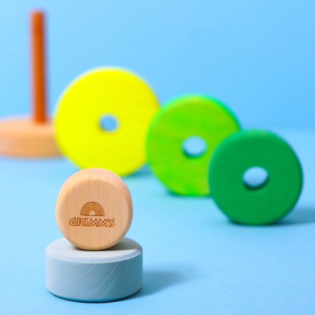 Grimm's - Malá stohovacia veža - neónovo zelená