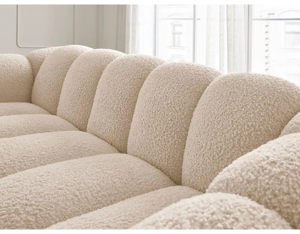 Svetlohnedá pohovka z textílie buklé 232 cm Hippolyte – Bobochic Paris