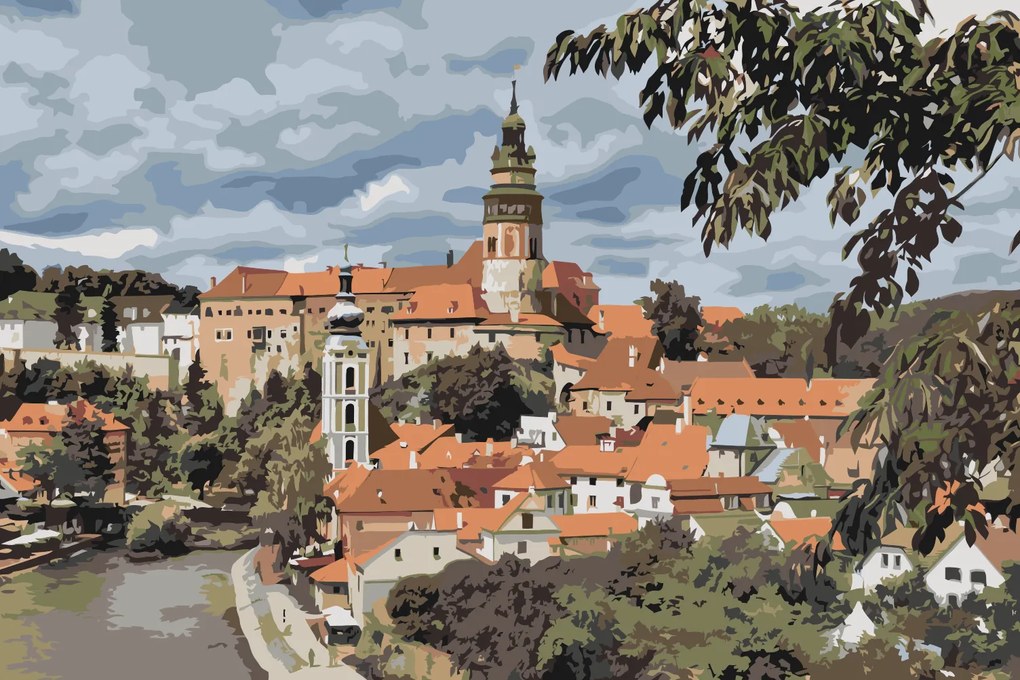 Gario Maľovanie podľa čísel Český Krumlov Rozmery: 120 x 80 cm, Rámovanie: S vnútorným rámom