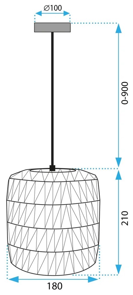 Závesná lampa La Belle Boho V čierna/hnedá
