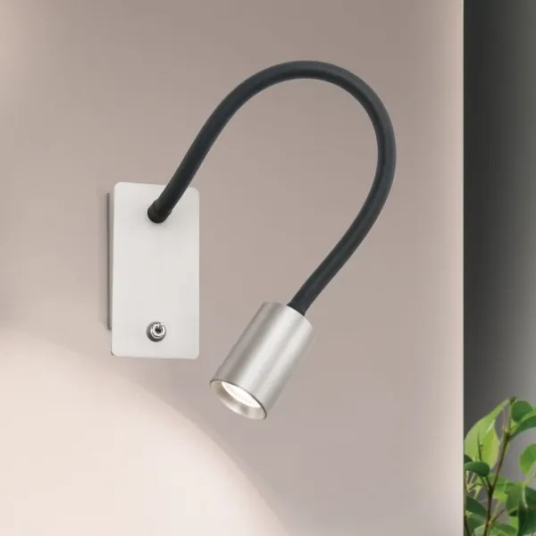 Orion WA 2-1342 - LED Flexibilná nástenná lampička KURT LED/5W/230V strieborná