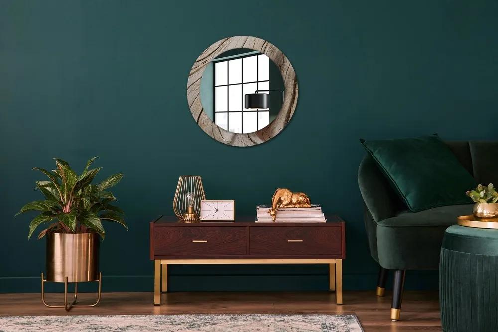 Okrúhle ozdobné zrkadlo Popraskané drevo fi 60 cm
