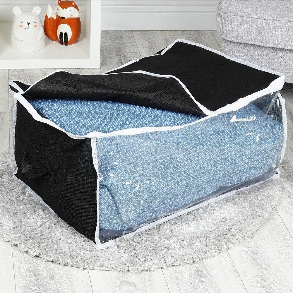 VILDE Textilný box na uskladnenie posteľnej bielizne ÚLOŽNÝ, 80L, 60 x 45 x 30 cm