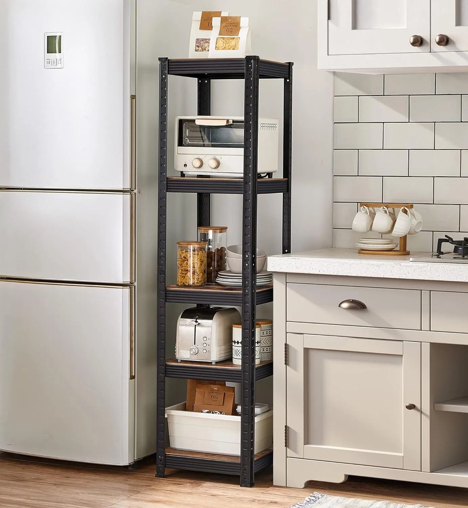 Regál Brety hnedo-čierny