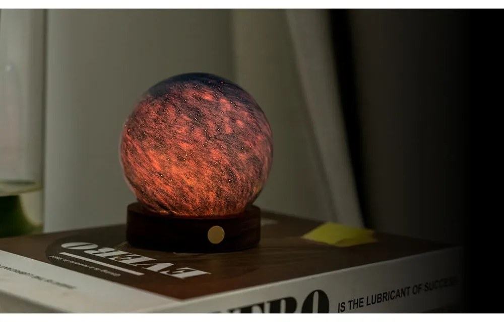 Tmavo prírodná svetelná dekorácia na USB ø 8 cm Galaxy Breeze – Gingko