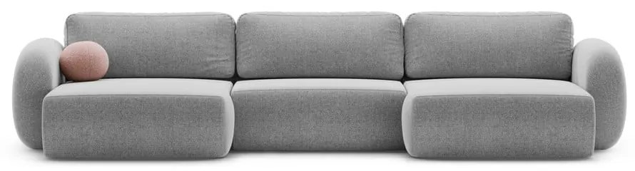 Svetlosivá ženilková rozkladacia/s úložným priestorom rohová pohovka (do tvaru "U") Tonale – Cosmopolitan Design