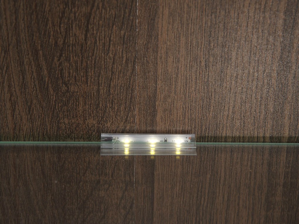 Manželská posteľ 160 cm Indie 19 (s LED osvetlením) (s roštom) (jaseň tmavý). Akcia -20%. Vlastná spoľahlivá doprava až k Vám domov. 1057806