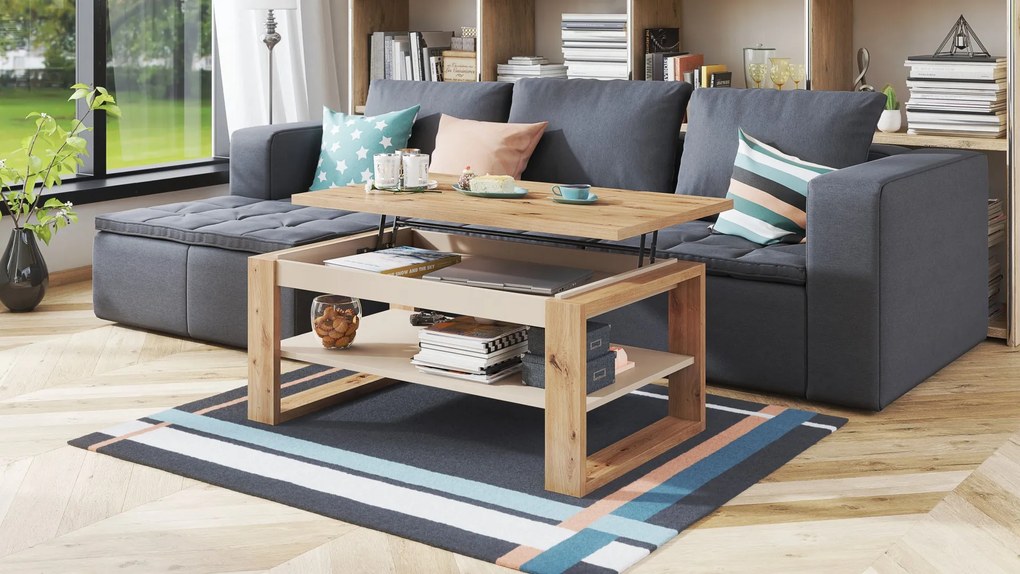 NUO dub artisan / béžová, konferenčný stolík