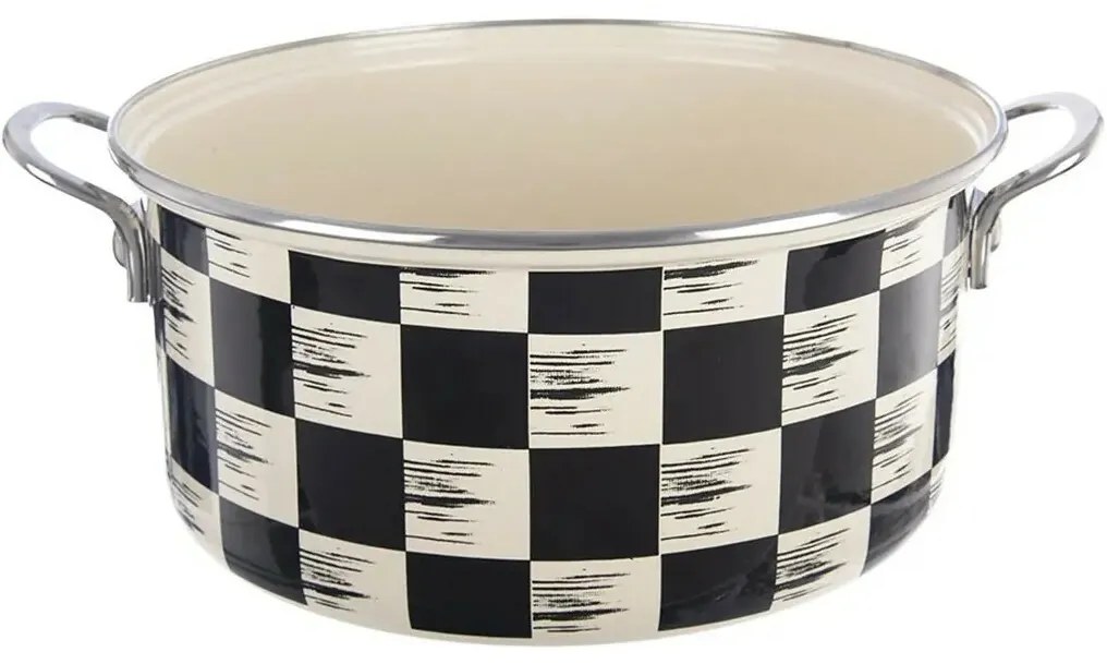 Kastról smalt ŠACHOVNICA Lem 5 l , pr. 26 cm
