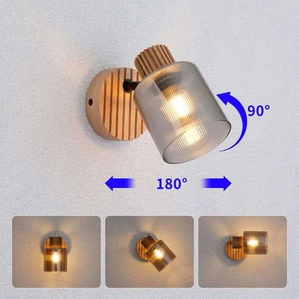 Brilagi - Nástenné bodové svietidlo HYGGE 1xE14/15W/230V drevené/dymové