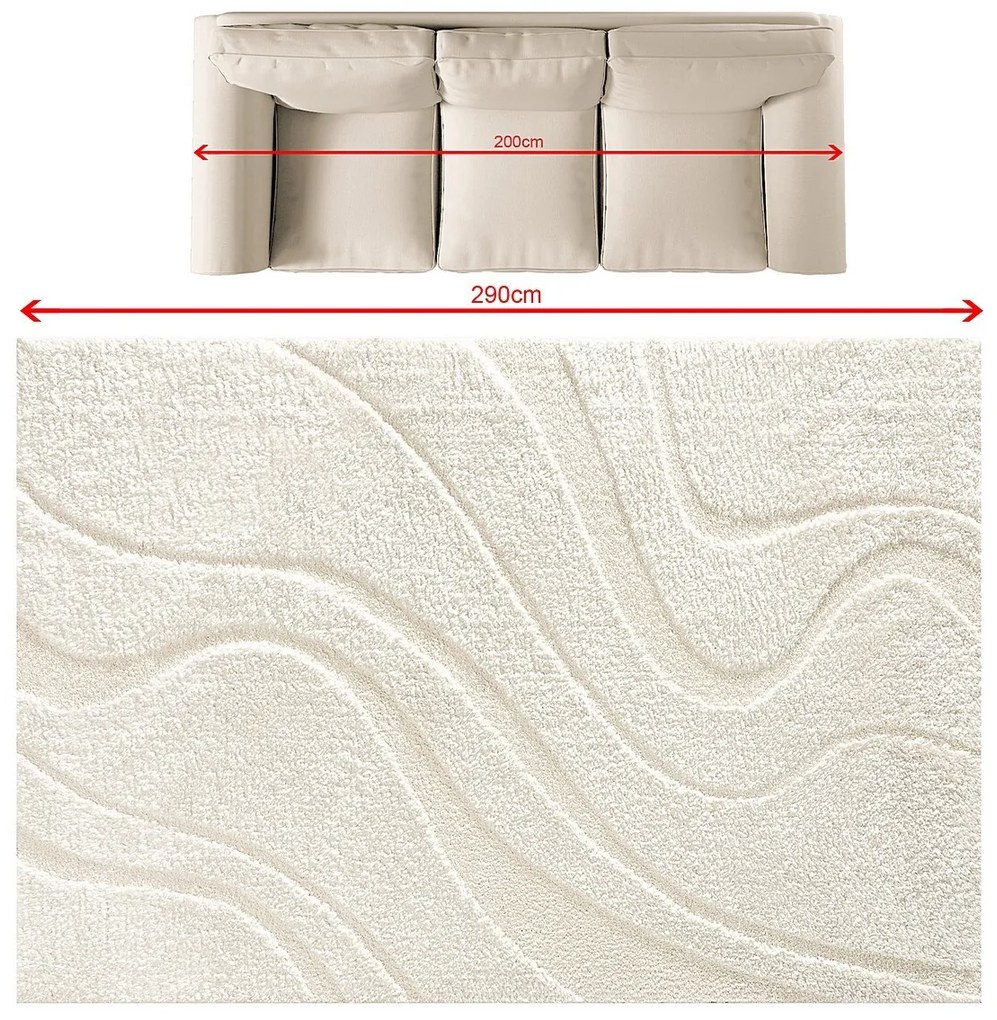 Koberec Wave ivory 200x290 cm