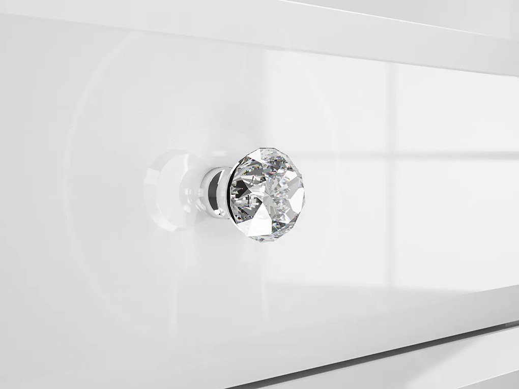 NOČNÝ STOLÍK CRISTINE 3S BIELY LESK + ZRKADLO