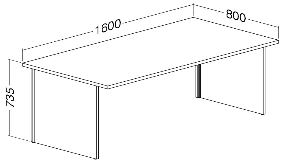 Stôl ProOffice A 80 x 160 cm, čerešňa