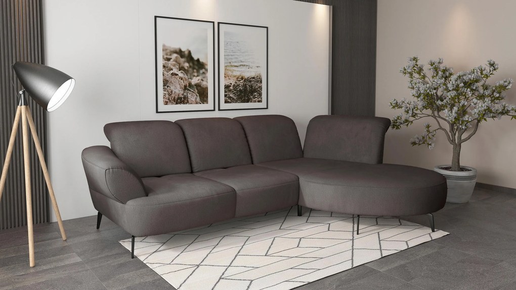 XXXLutz ROHOVÁ SEDAČKA, textil, grafitová Sit & More - Sedačky - 000144013239