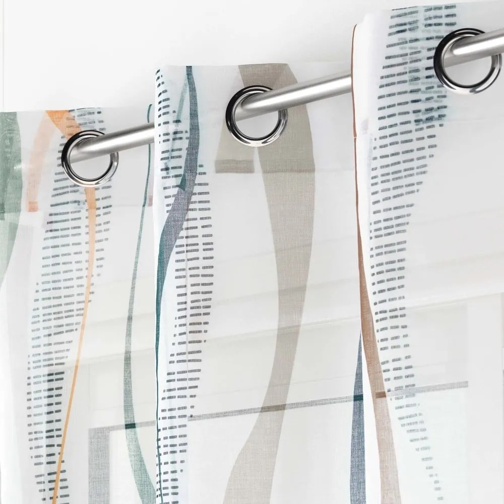 Bielo-modrá voálová záclona 140x280 cm Lisana – douceur d'intérieur