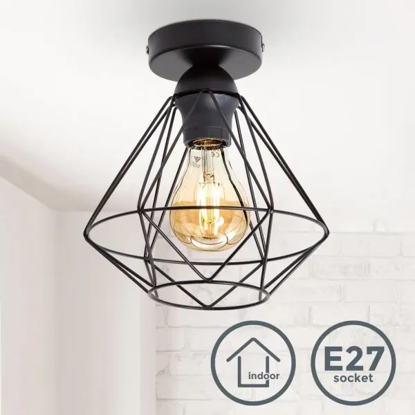 Stropné svietidlo 1xE27/40W/230V čierne