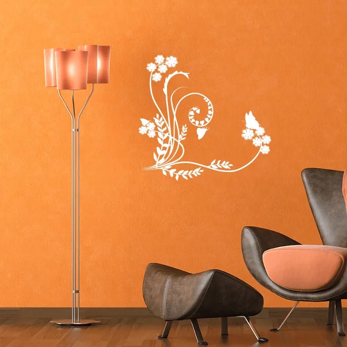 Sablio Samolepka na stenu: Motýlí ornament 4 - 120x113 cm