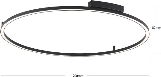 Brilagi - LED stmievateľné svietidlo PORTOFINO LED/85W/230V pr. 120 cm čierna + diaľkové ovládanie