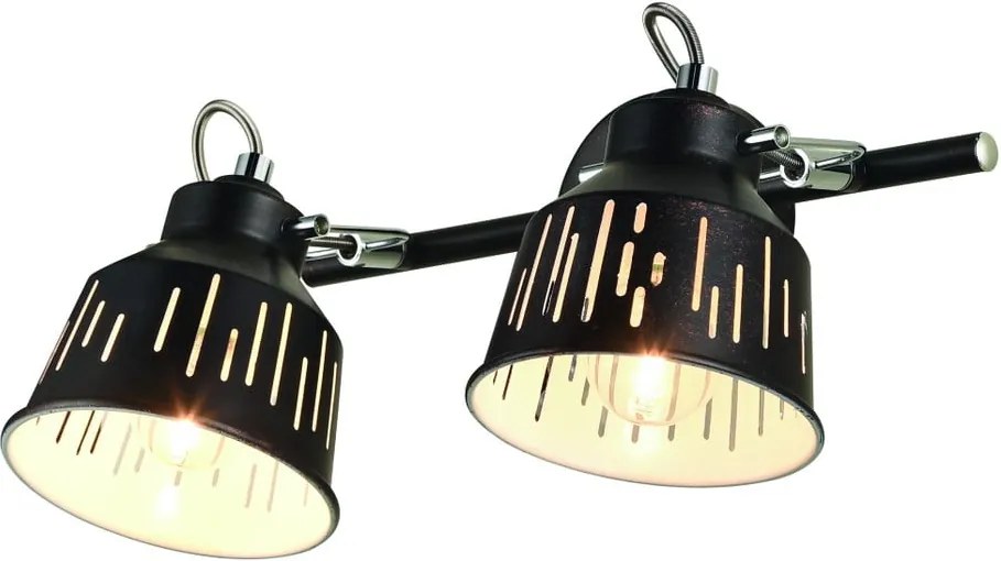 Čierna nástenná lampa pre 2 žiarovky Lamkur Jack