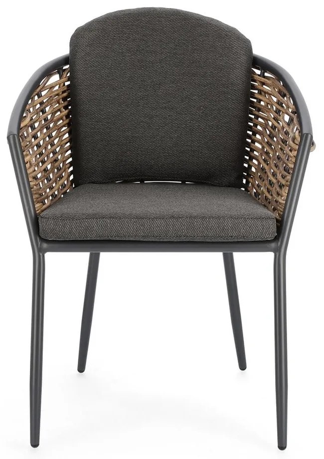 Sivá kovová záhradná stolička Maribela – Bizzotto