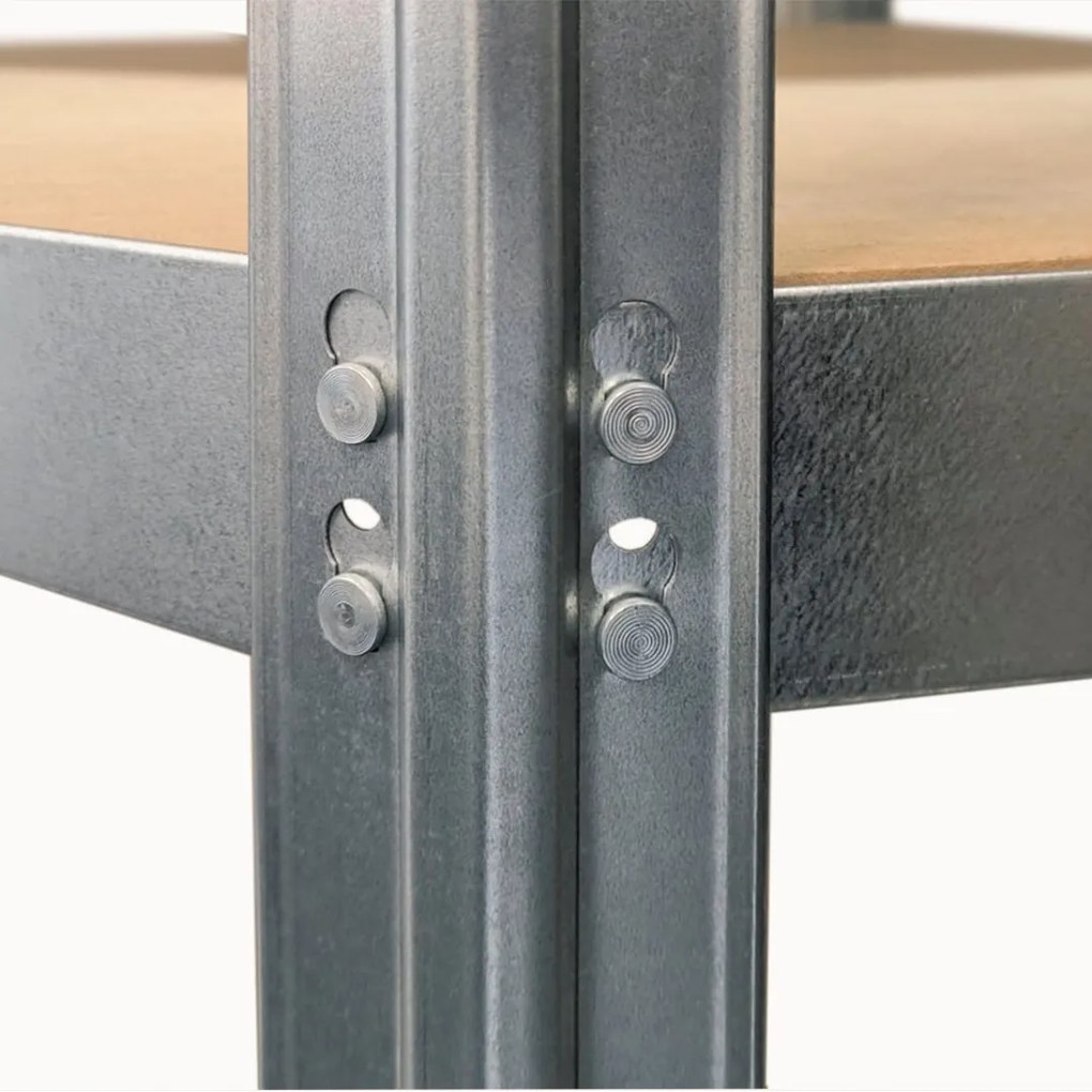 Kovový regál CORNER BUDGET PACK 180x160x160x40 cm, 4x HDF polica, zinok