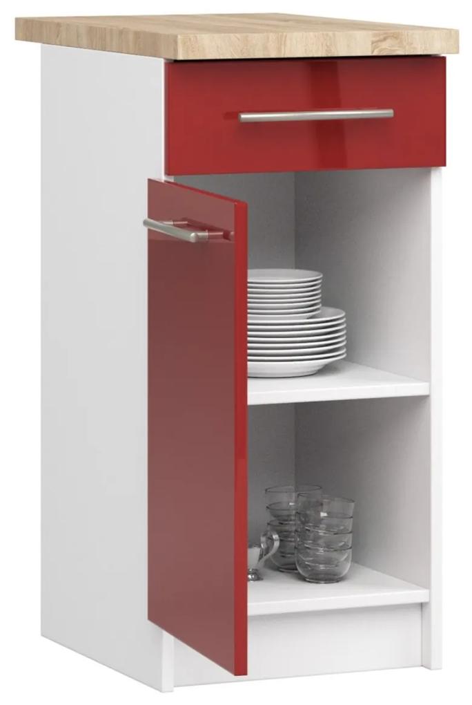 Kuchyňská skříňka Olivie S 40 cm 1D 1S bílo-červená