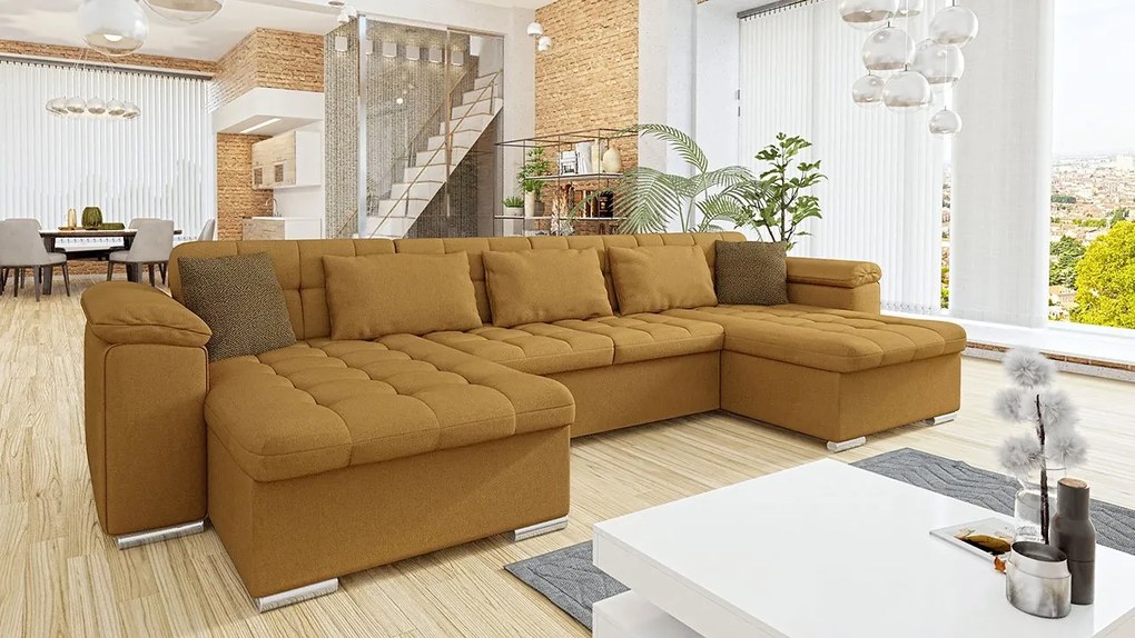 Rohová rozkladacia pohovka Wicenza Premium, Dostupné poťahy: Terra 05 + Terra 05 + Terra 06 ECO