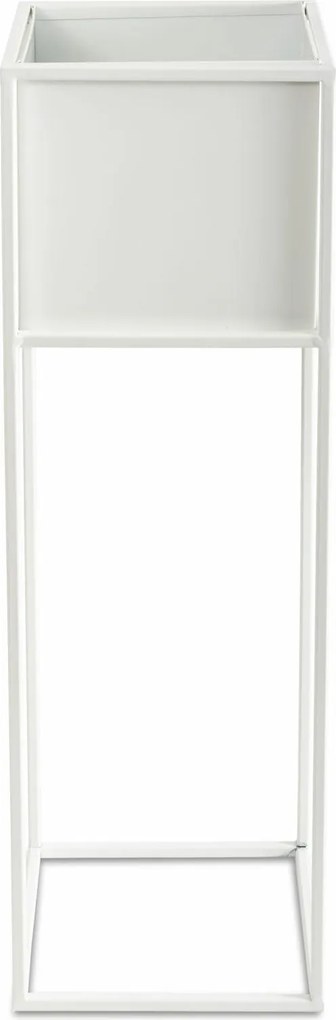 KOVOVÝ KVETINÁČ SO STOJANOM PLAIN 70X24 CM BIELA