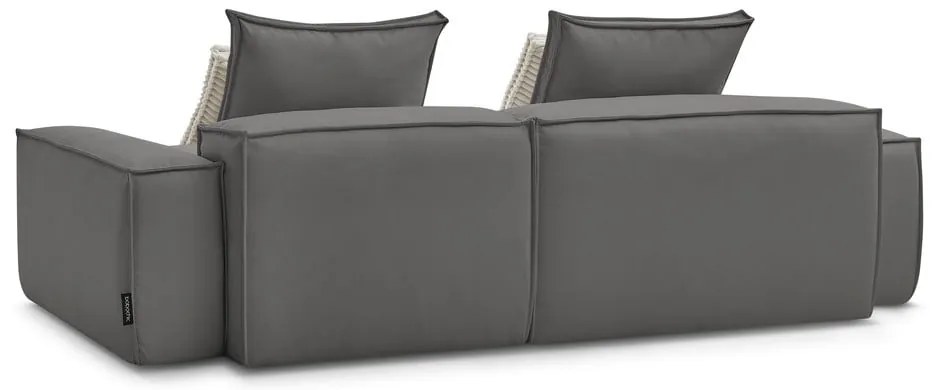 Sivá rohová pohovka z imitácie kože Boheme – Bobochic Paris