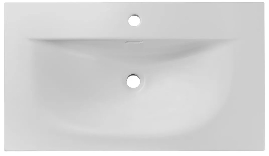 Keramické zápustné umyvadlo Sky1 80 cm DP matné bílé