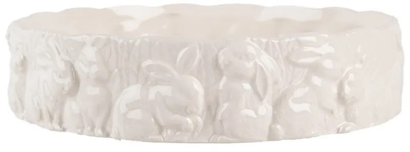 Keramická servírovacia miska s králikmi Rabbit - Ø 20*5 cm
