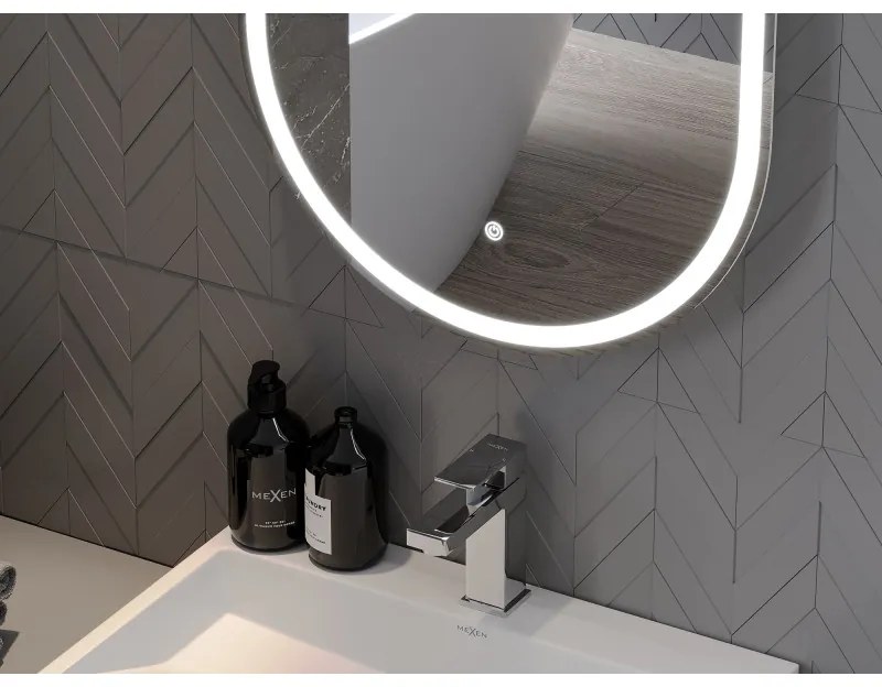 Mexen Bono, LED kúpeľňové zrkadlo s podsvietením 55 x 155 cm, 6000K, ochrana proti zahmlievaniu, 9816-055-155-611-00
