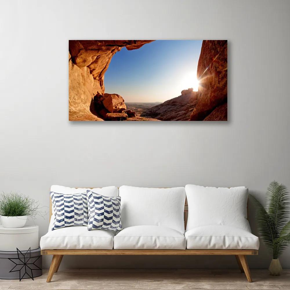 Obraz na plátne Skala slnko krajina 120x60 cm