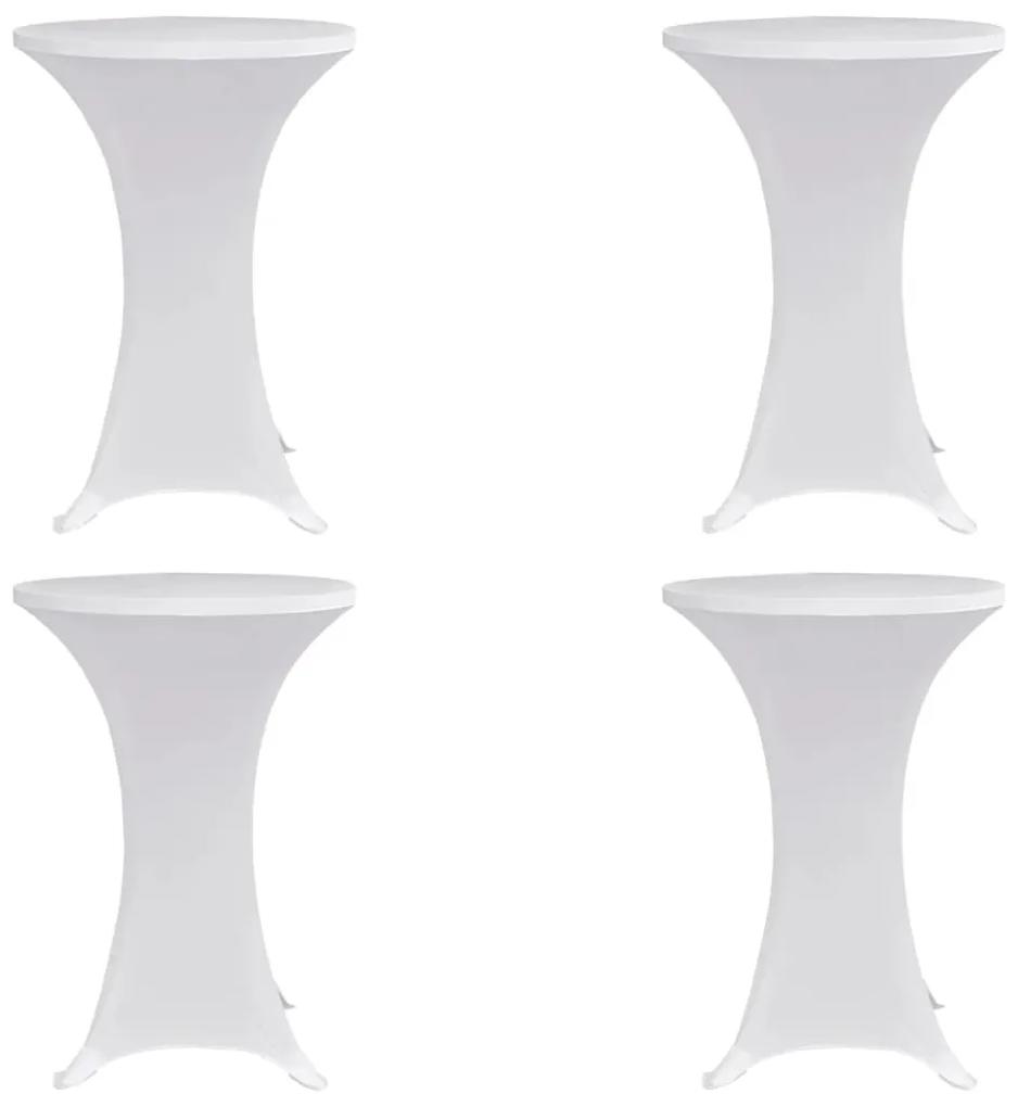 vidaXL Obrusy na stojaci stôl 4 ks biele Ø60 cm naťahovacie