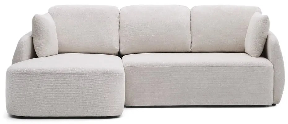 Krémová ženilková rozkladacia rohová pohovka (ľavý roh/s leňoškou) Laira – Kave Home