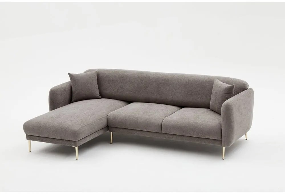 Sivá rohová pohovka (ľavý roh/s leňoškou) Simena – Balcab Home